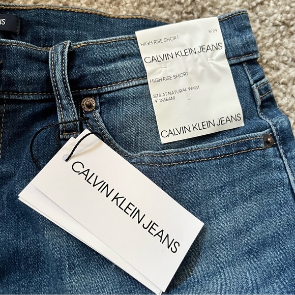 NWT Calvin Klein High Rise cut off denim shorts 8/29 - Picture 7 of 7